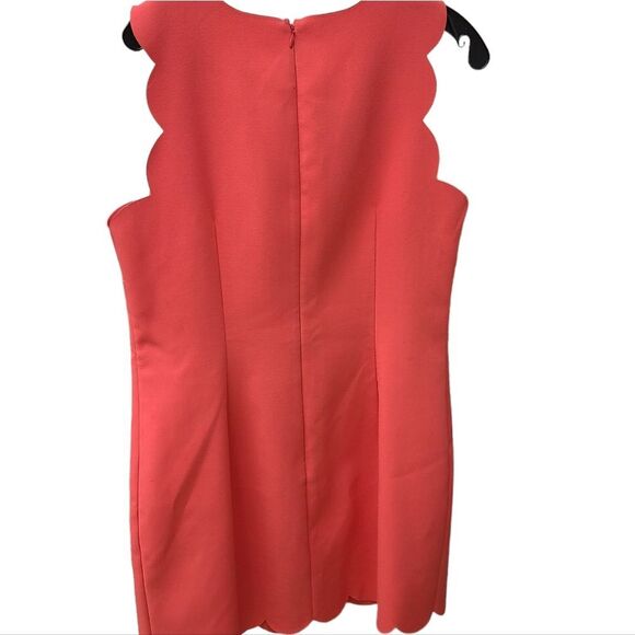 J. Crew Coral Scalloped Dress size 10 - Picture 8 of 11